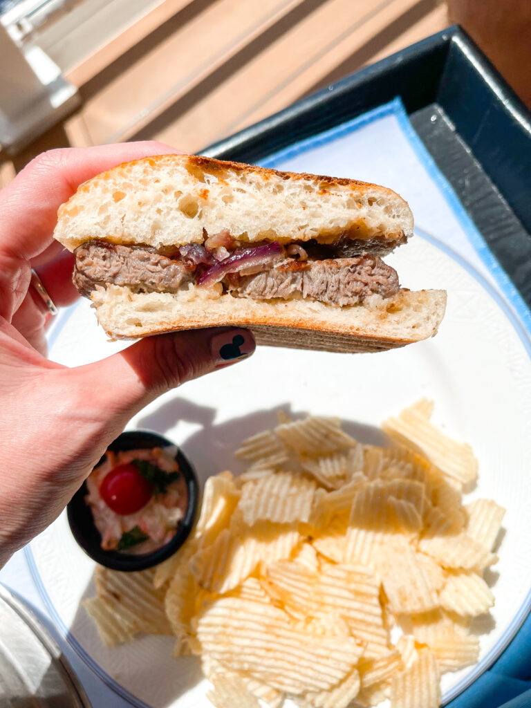 New York Steak Panini from room service on the Disney Dream.