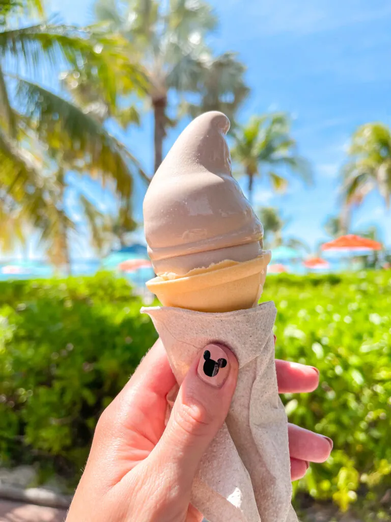 Ice Cream Cone from Cookies BBQ on Disney's Castaway Cay.