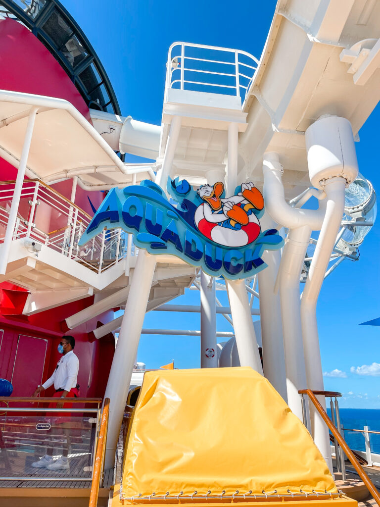 Entrance to the AquaDuck on the Disney Dream cruise ship.