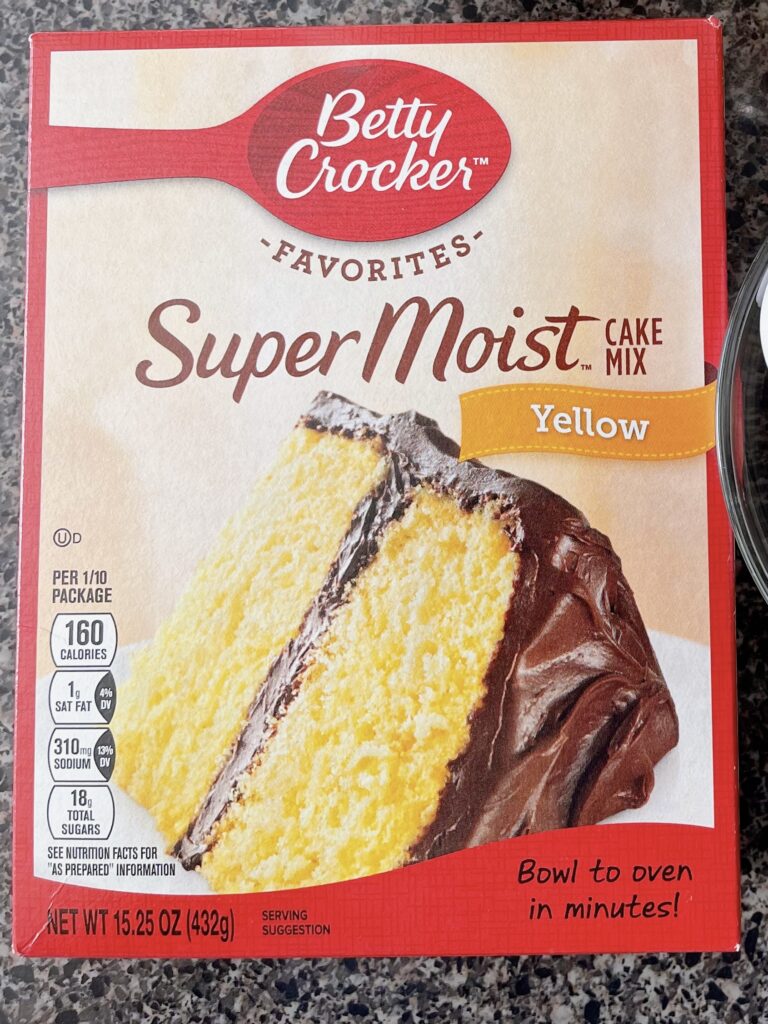 A Betty Crocker Yellow cake mix.
