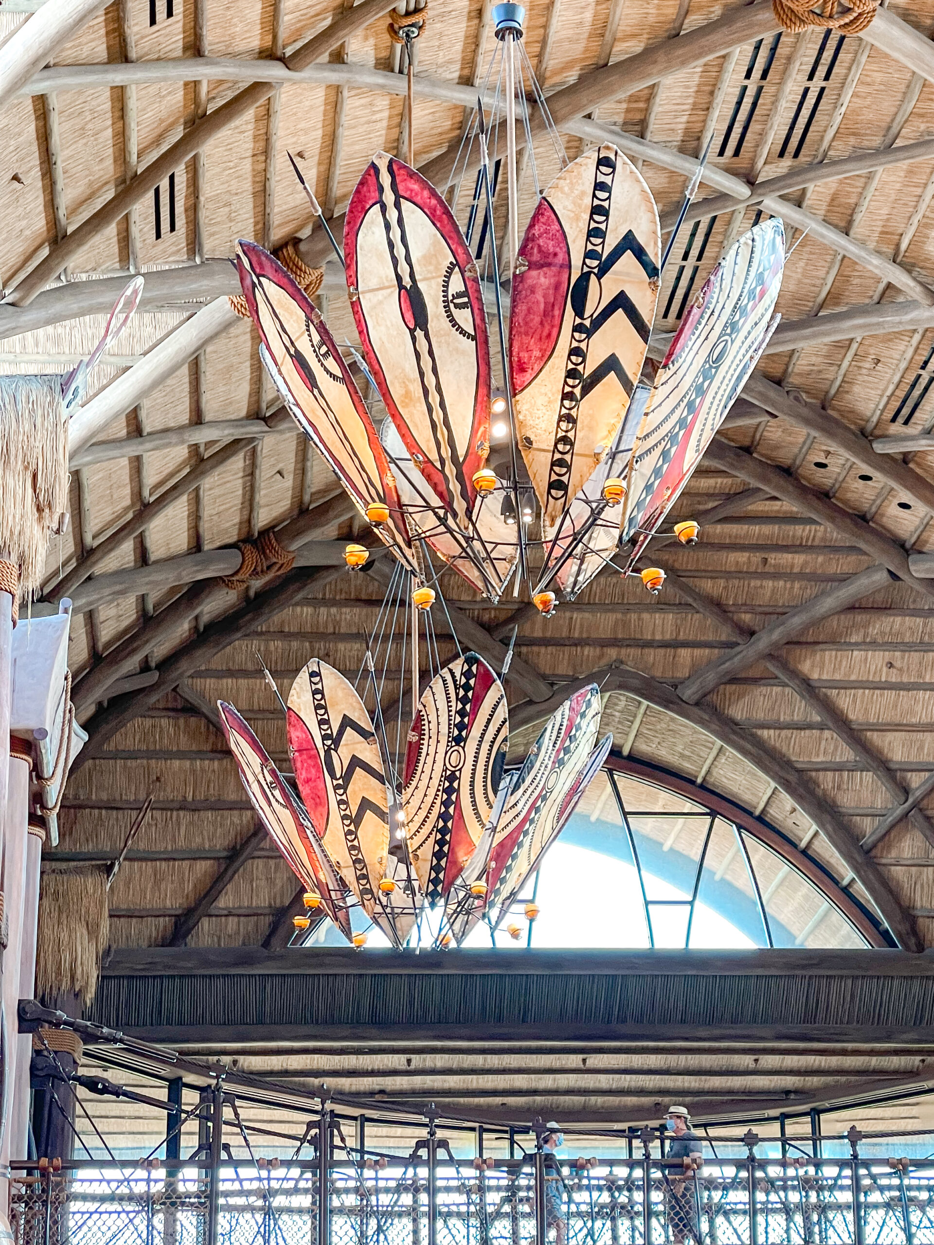 Light fixtures in the lobby of Disney's Animal Kingdom Lodge.