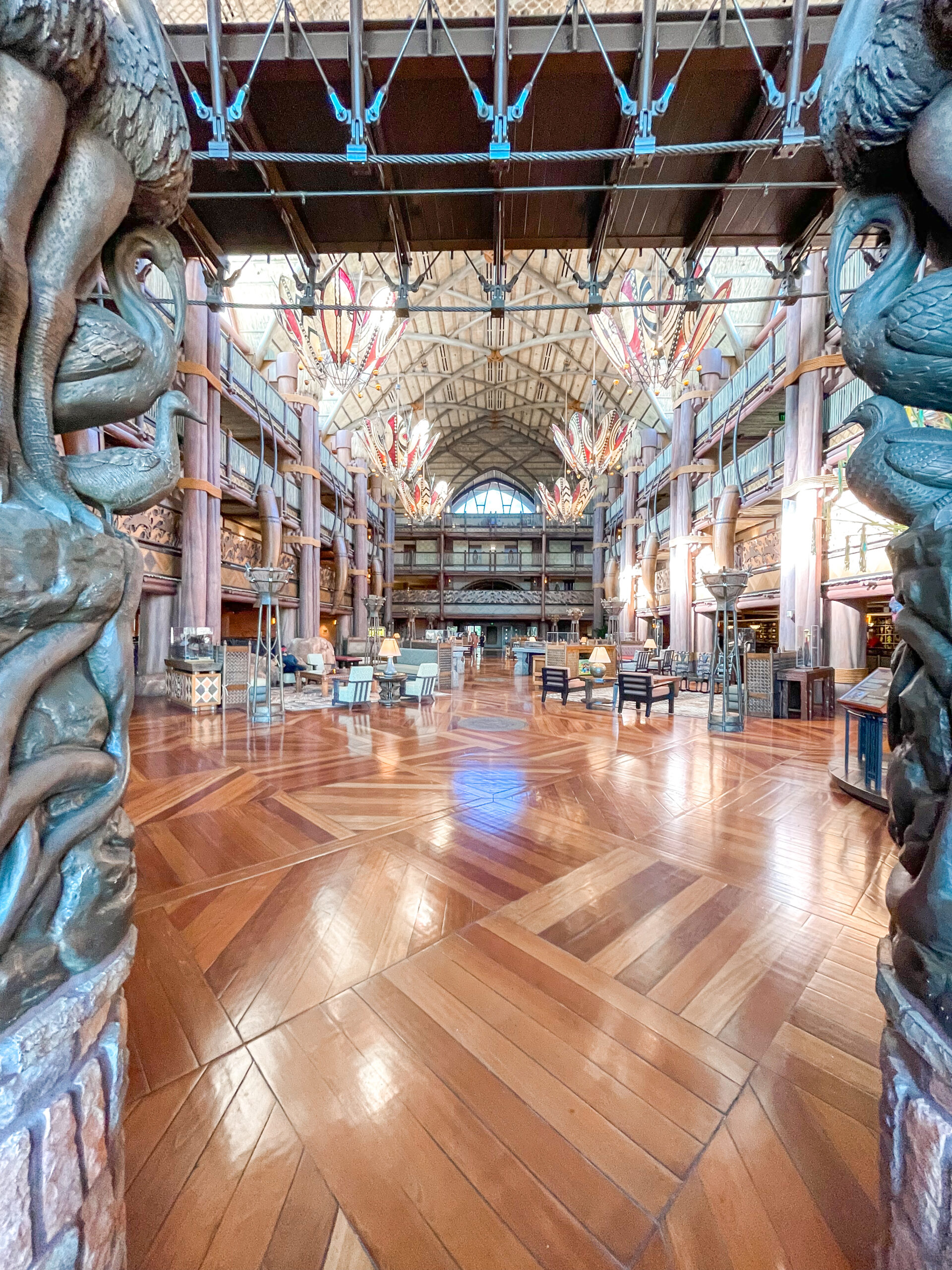 Lobby at Disney's Animal Kingdom Lodge at Disney World in Florida.