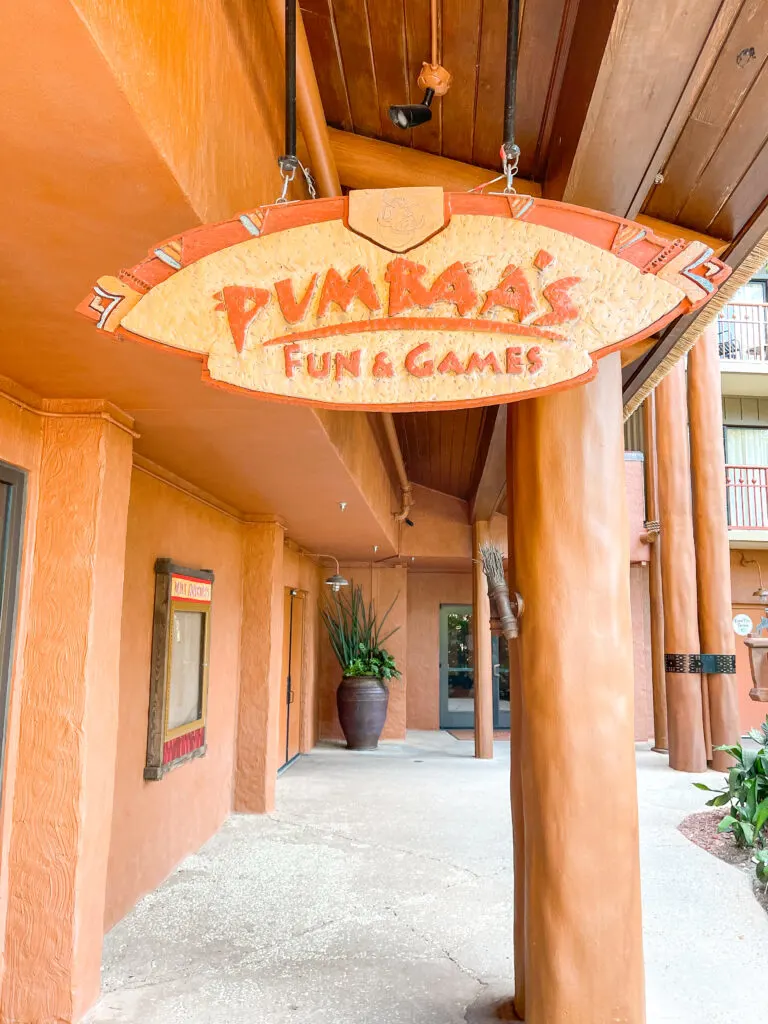 Pumba's Fun & Games arcade at Animal Kingdom Lodge.