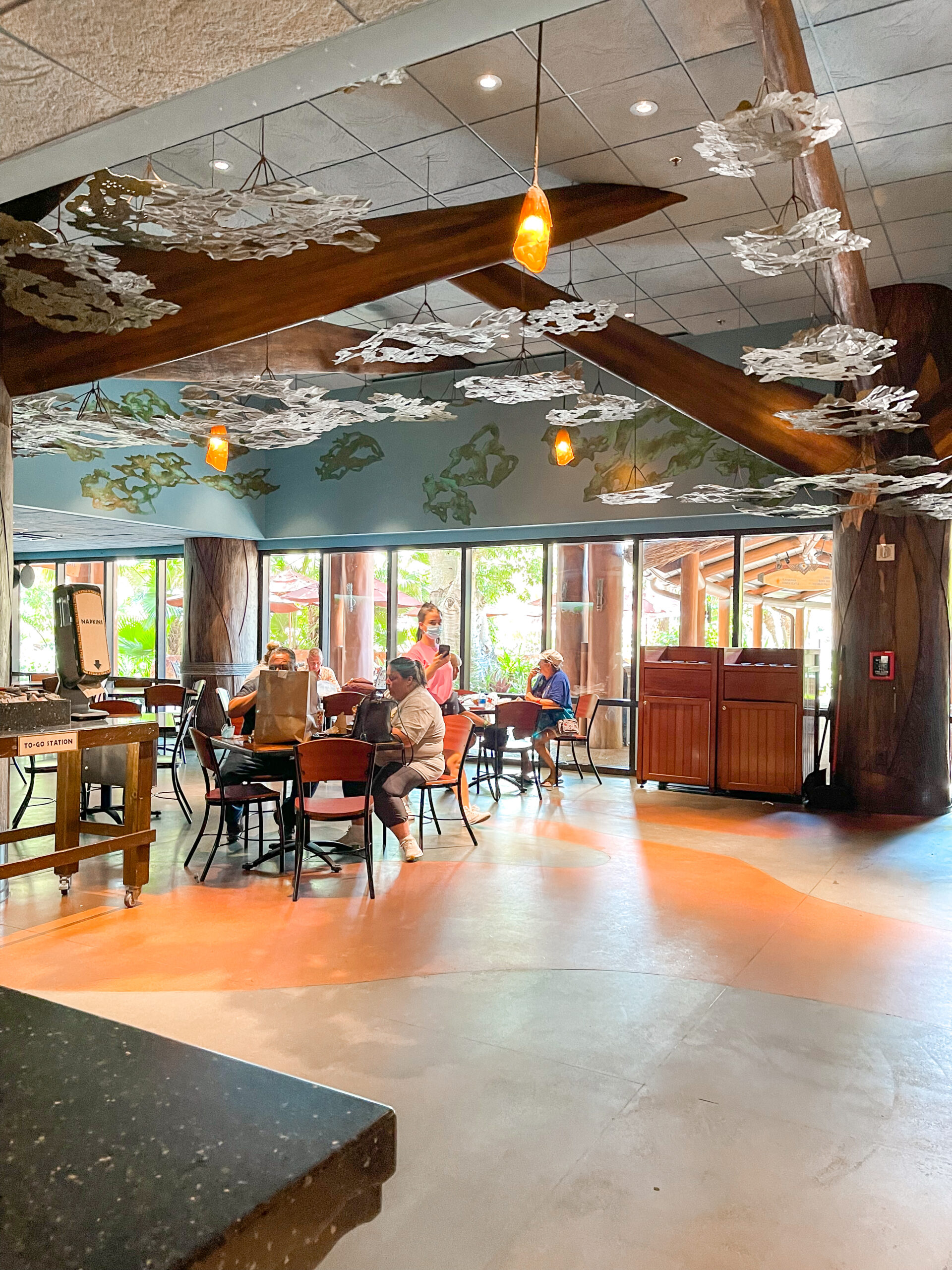 Eating area at The Mara in Disney's Animal Kingdom Lodge.