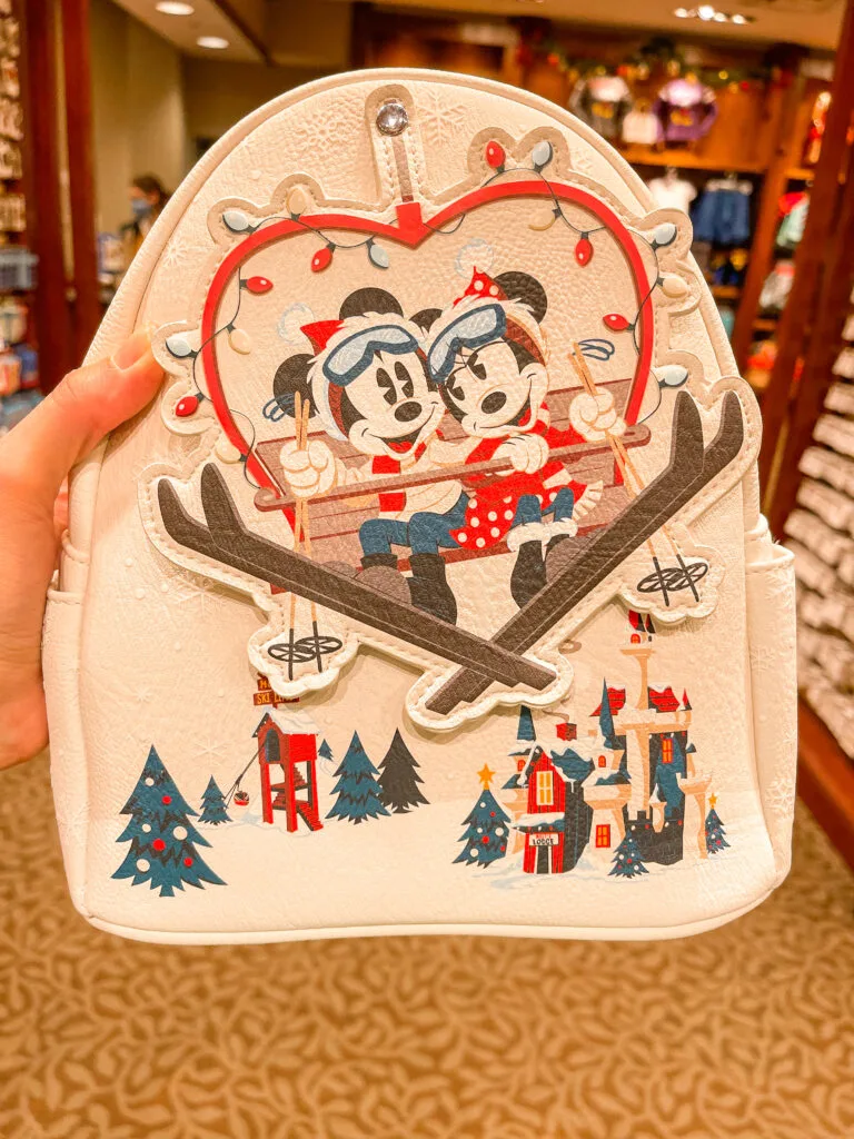 Mickey & Minnie Christmas Loungefly backpack from Disney's Grand Californian.