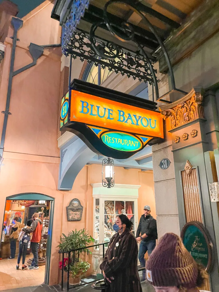 Entrance to Blue Bayou Restaurant at Disneyland.