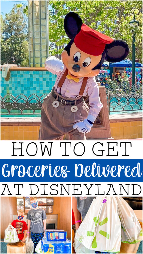 Mickey Mouse and text that says How to Get Groceries Delivered at Disneyland.