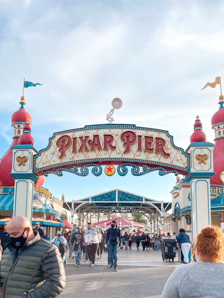 Entrance to Pixar Pier at Disney California Adventure Park.