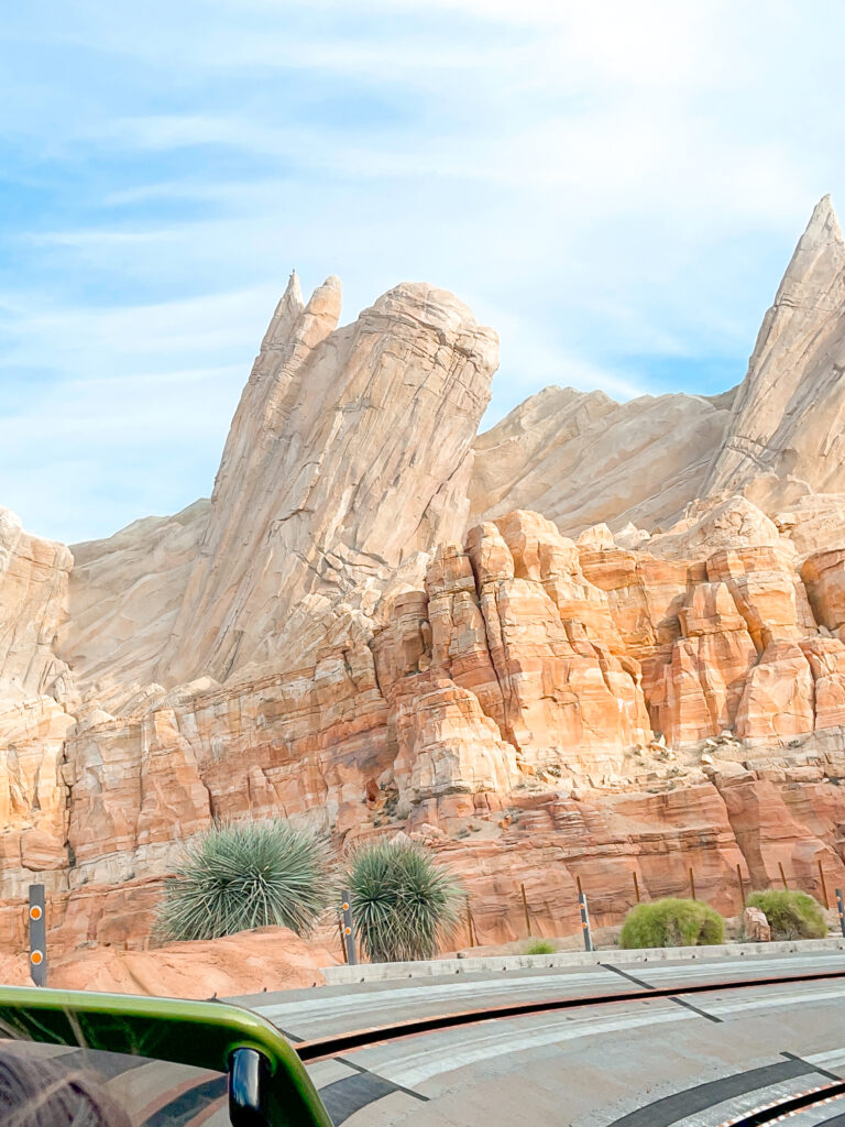 Scenery on Radiator Springs Racers at Disneyland.