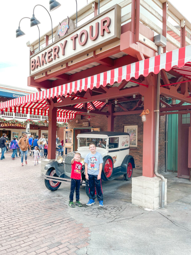 Entrance to the Boudin Bakery Tour at Disney California Adventure.