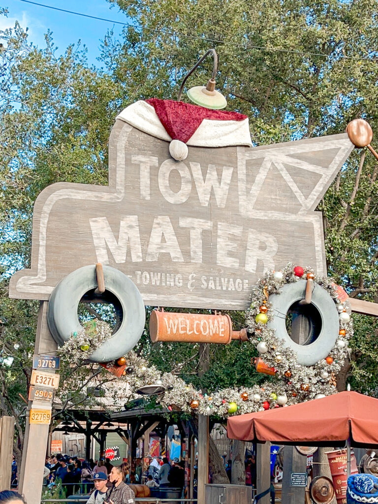 Tow Mater's Jingle Jamboree at Disneyland's Cars Land.