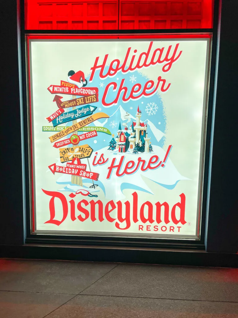 Holiday Cheer sign at Downtown Disney.