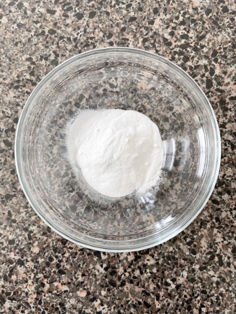 A bowl of baking soda.