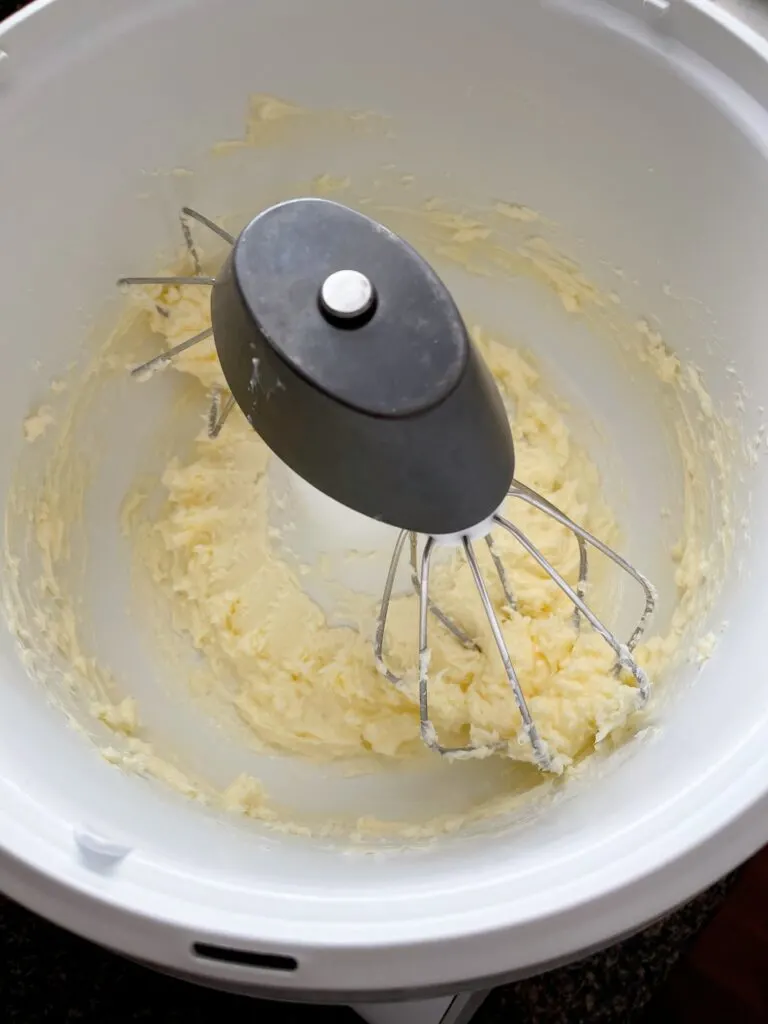 Butter in a mixing bowl.