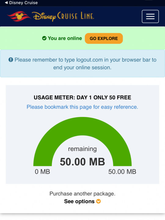 disney cruise internet rates