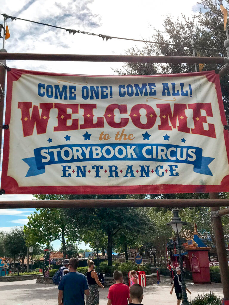 Entrance to Storybook Circus in Fantasyland Magic Kingom.
