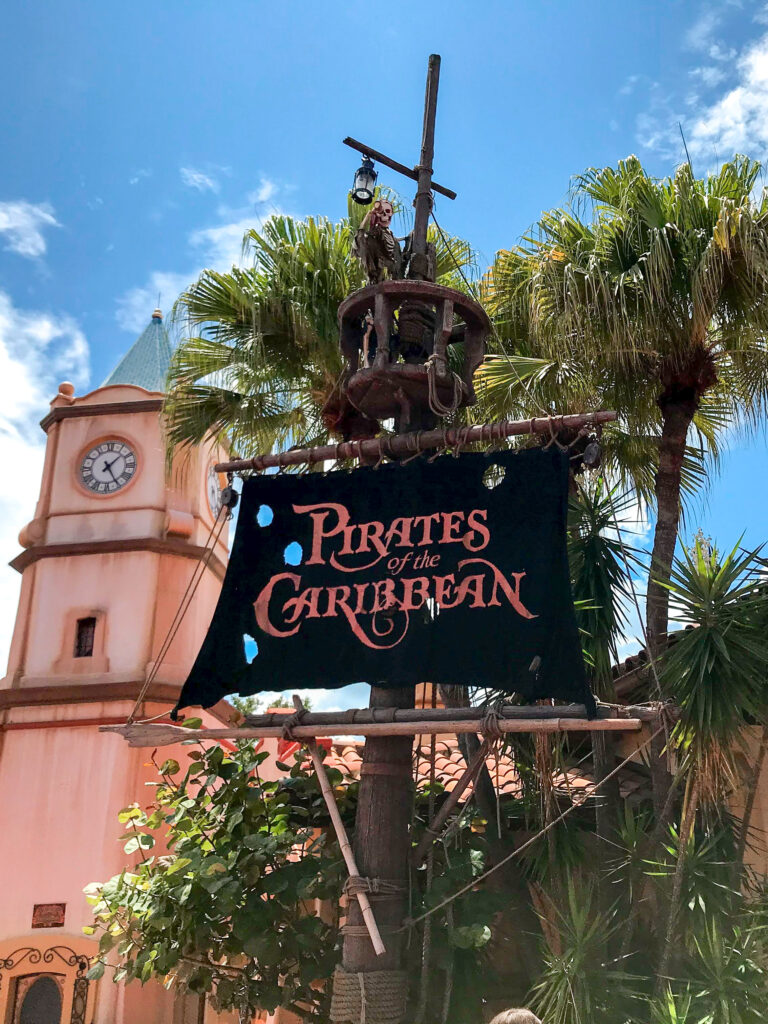 Entrance to Pirates of the Caribbean at Magic Kingdom.