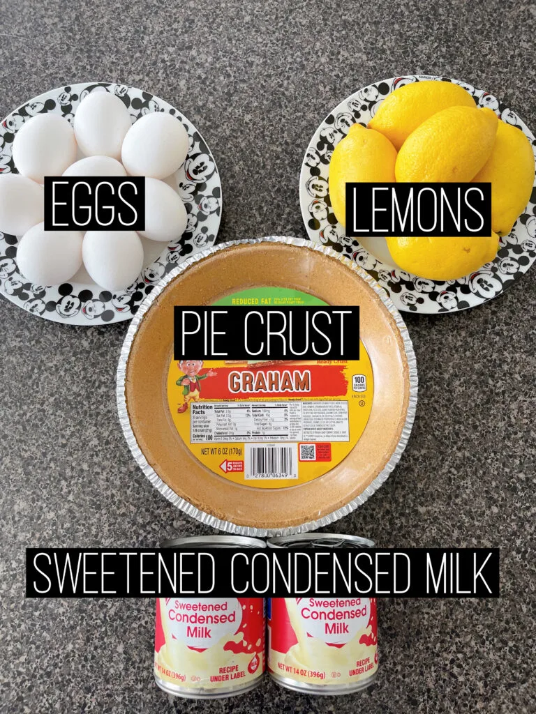 Ingredients for Easy Icebox Lemon Pie.