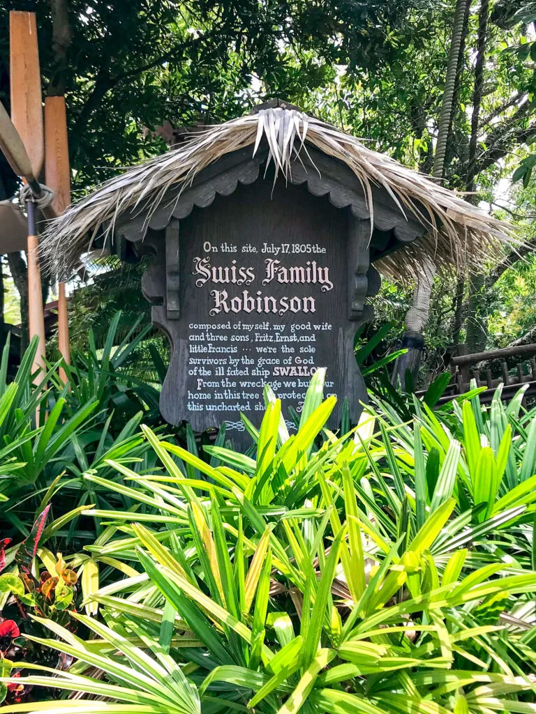 Entrance to Swiss Family Robinson Treehouse in Adventureland at Magic Kingdom.