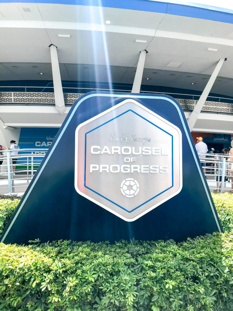 Entrance sign for Walt Disney's Carousel of Progress.