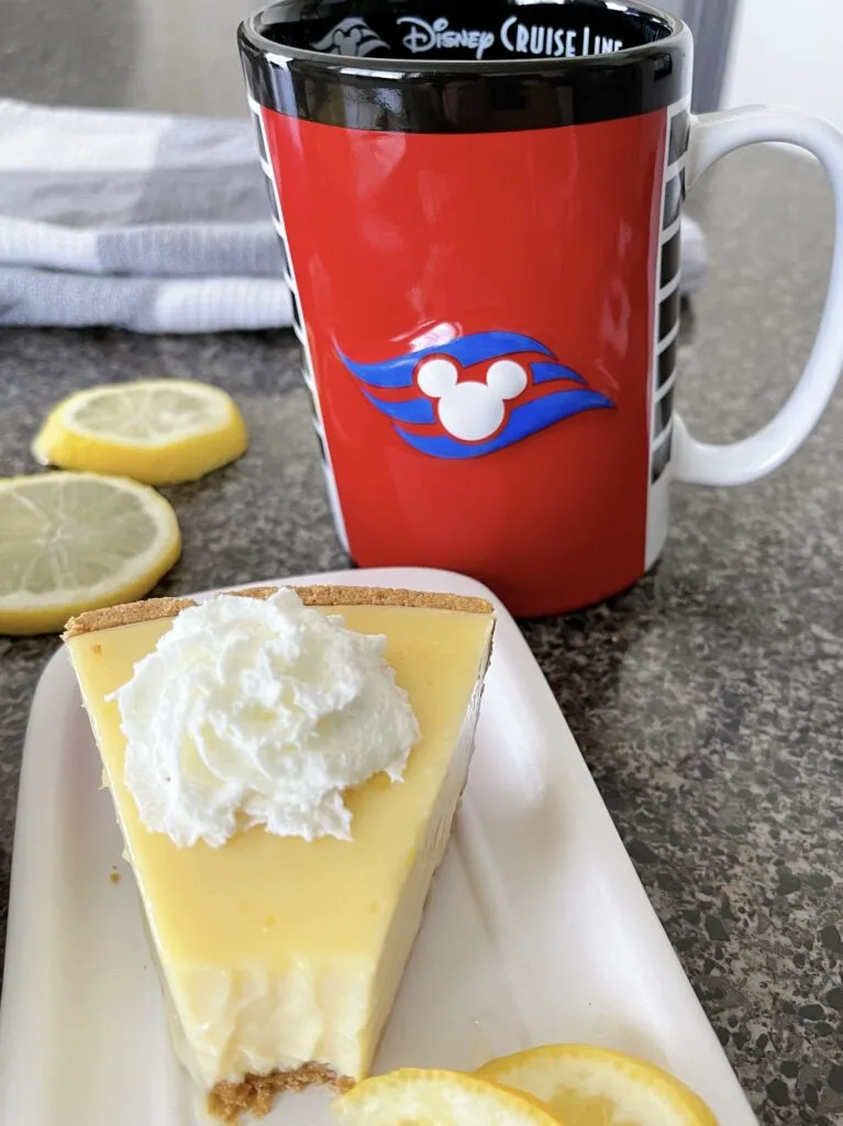 Lemon Icebox Pie and a Disney Cruise mug.