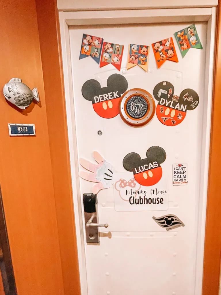 Disney Cruise door decorations for stateroom 8672 on the Disney Wonder.