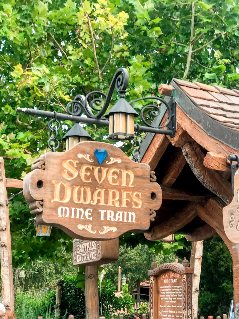Entrance to Seven Dwarfs Mine Train at Disney World.