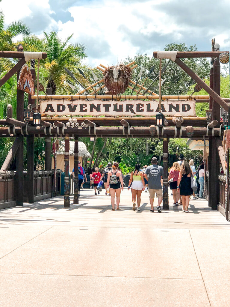 Entrance to Adventureland at Disney World's Magic Kingdom.