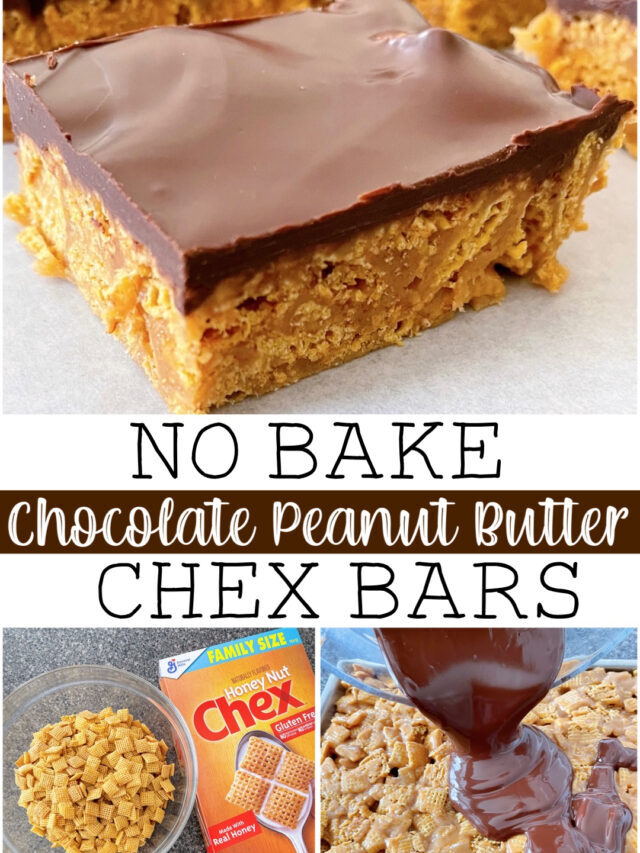 Easy No Bake Chocolate Peanut Butter Chex Bars