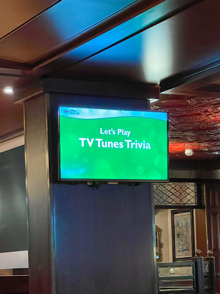 TV Tunes Trivia on the Disney Wonder.