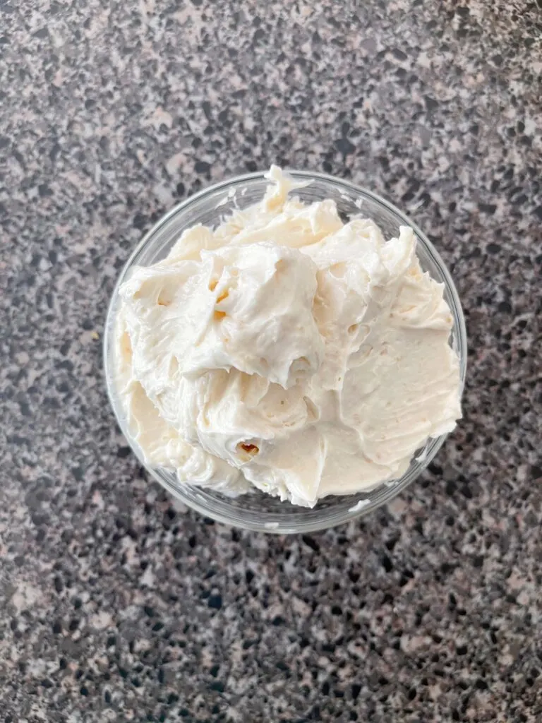 A bowl of whipped honey butter.