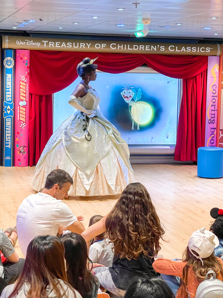 Story time with Tiana on the Disney Wonder.