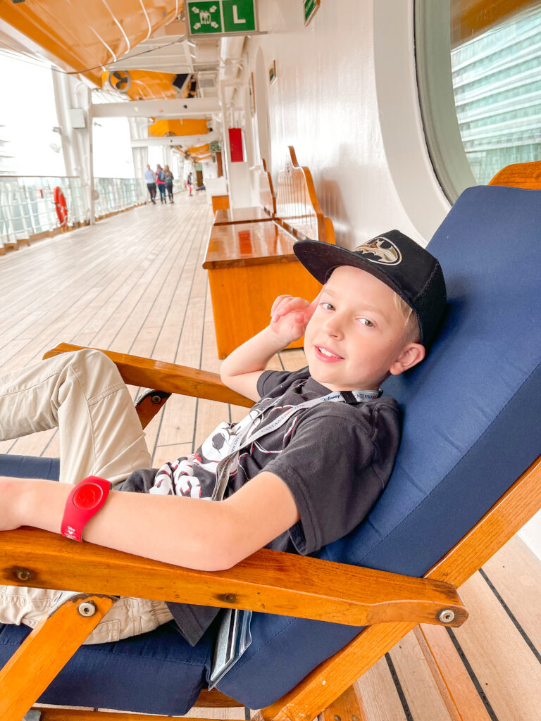 Waiting to sail away on the Disney Wonder Deck 4.