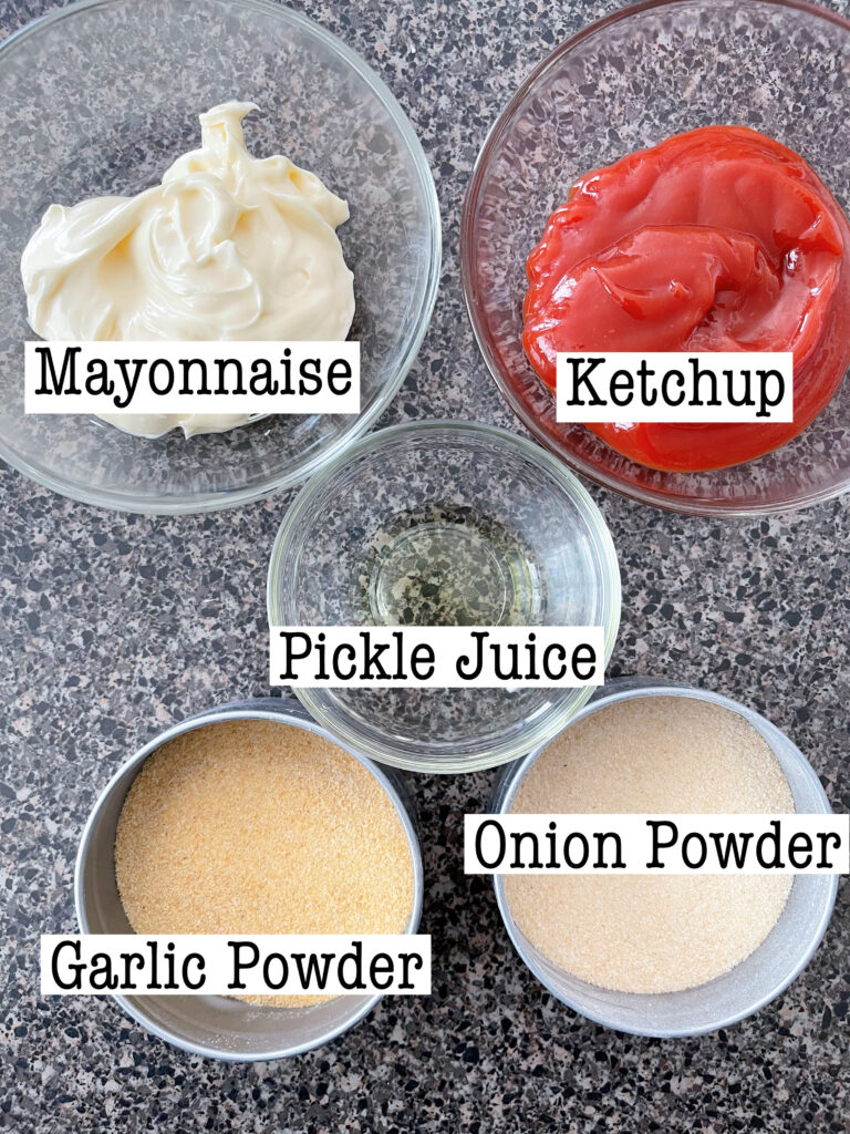 Ingredients to make French Fry Dipping Sauce.