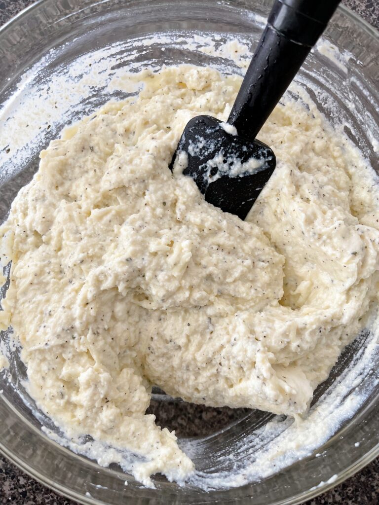 Ricotta mixture for lasagna.