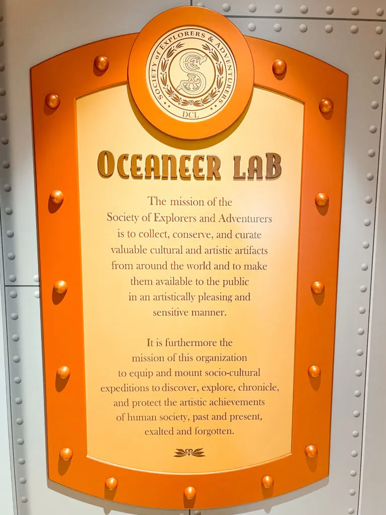 Oceaneer Lab on the Disney Wonder.