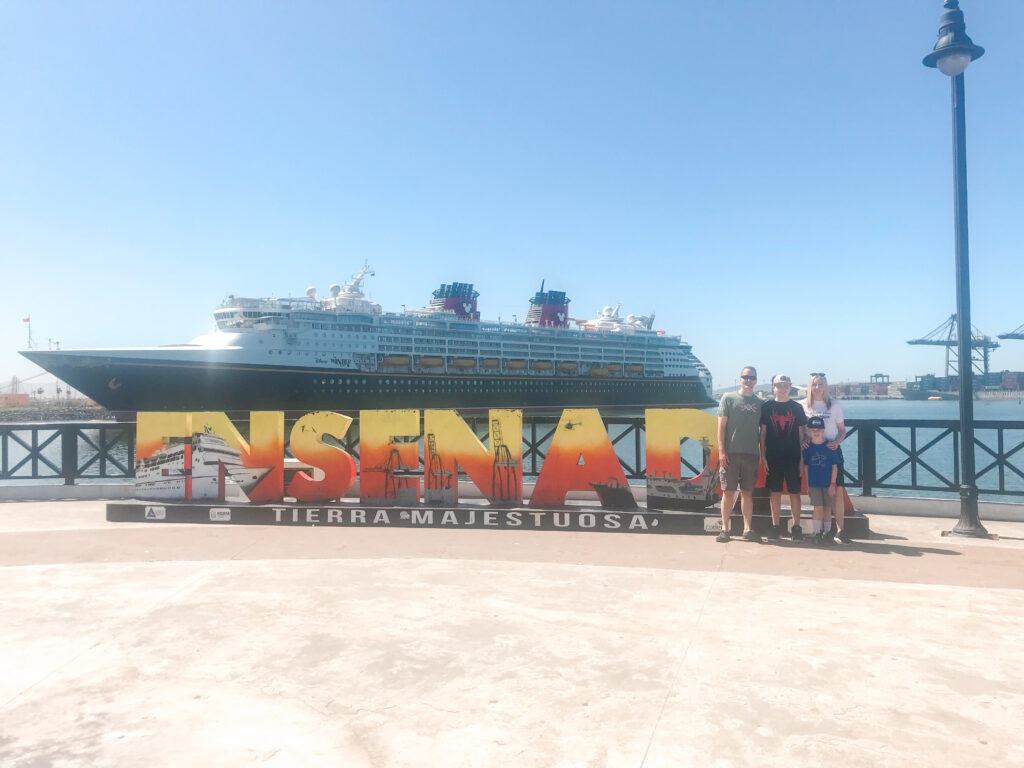 Port of Ensenada Mexico with the Disney Wonder in the background.