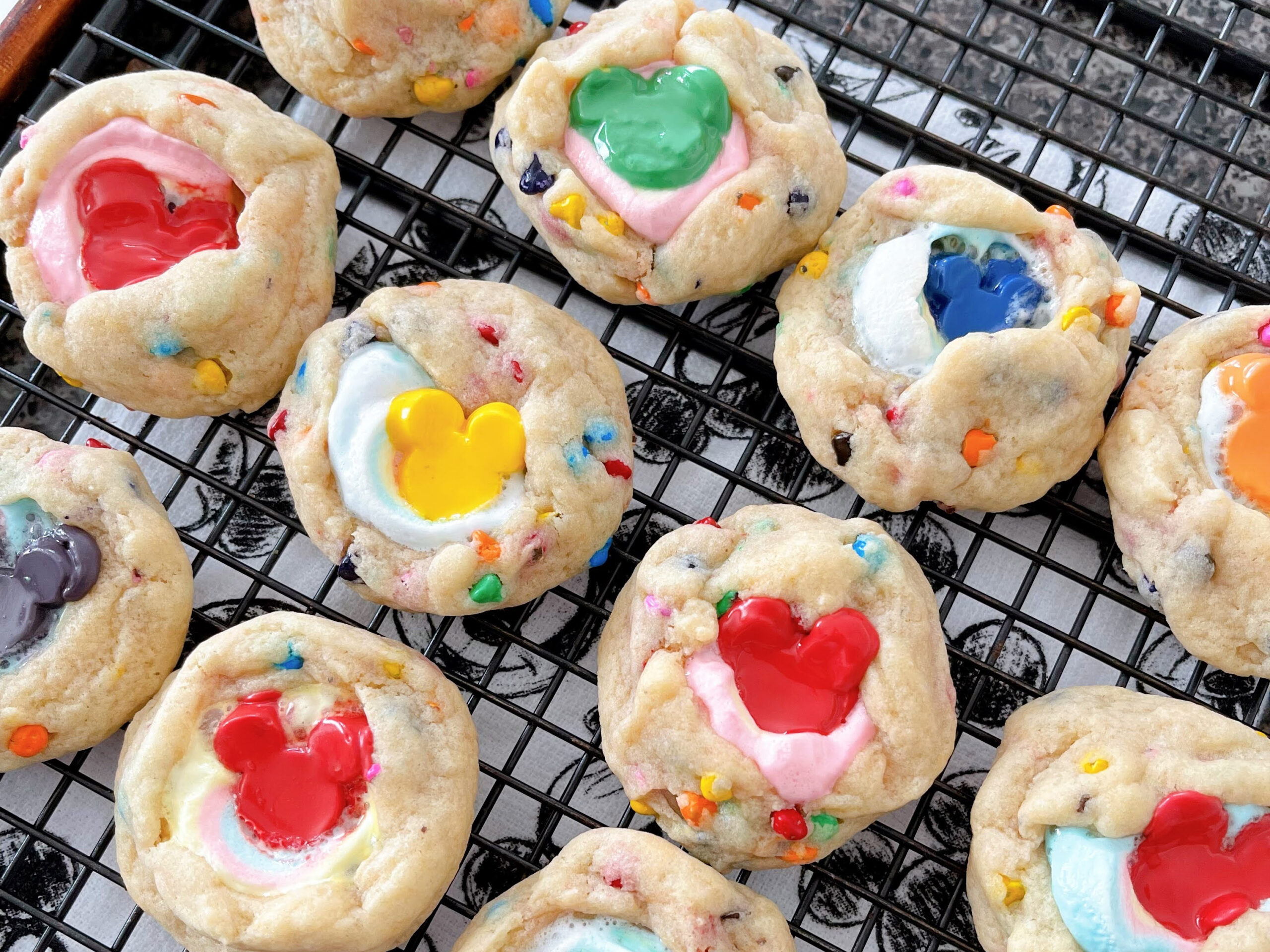 Marshmallow Rainbow Chip Cookies.