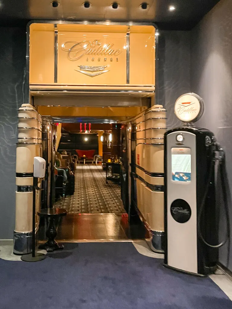 Entrance to Cadillac Lounge on the Disney Wonder.
