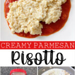 Pinterest image for creamy parmesan risotto.