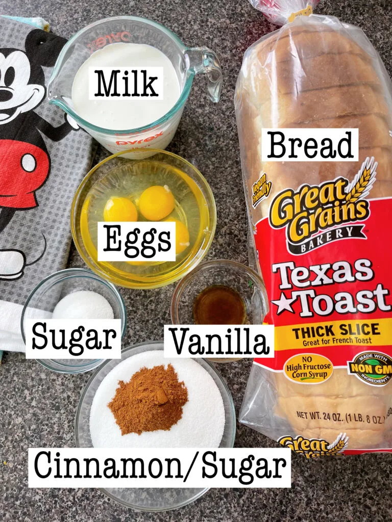 Ingredients to make Crispy French Toast.
