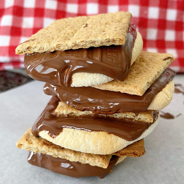 A stack of air fryer s'mores.