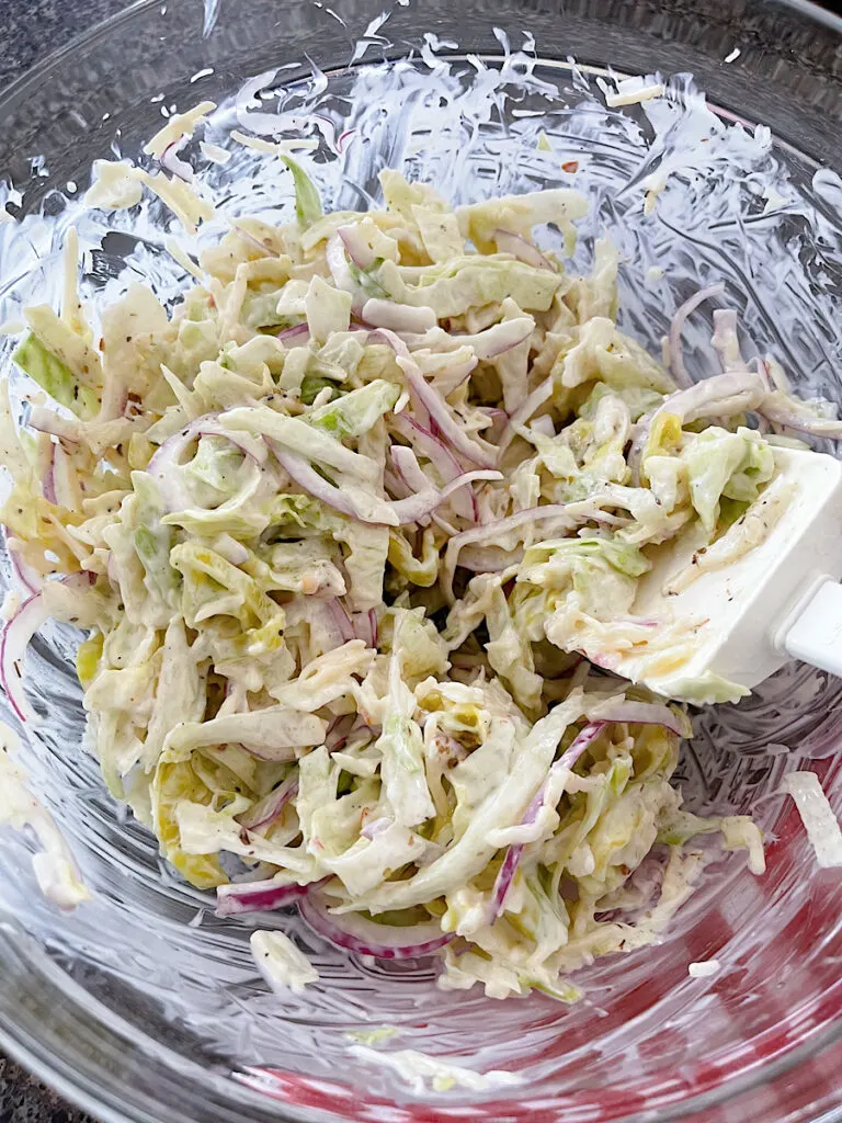 Grinder salad mixture in a bowl.