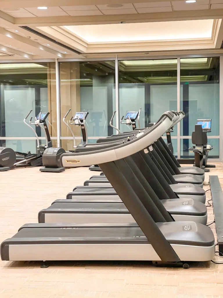 Fitness center at the Disneyland Hotel.