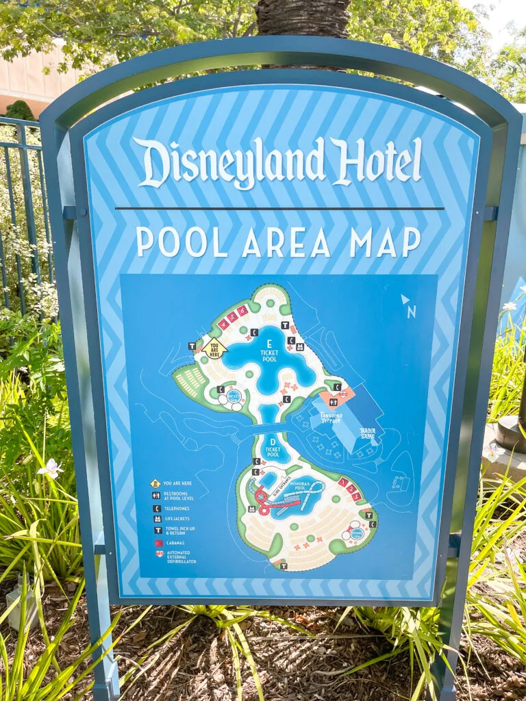 Disneyland Hotel pool map.