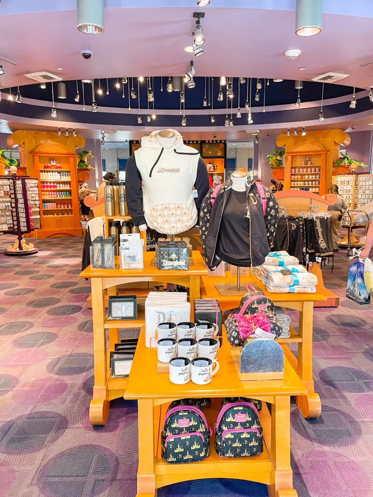 Items for sale inside Fantasia Gift Shop at the Disneyland Hotel.