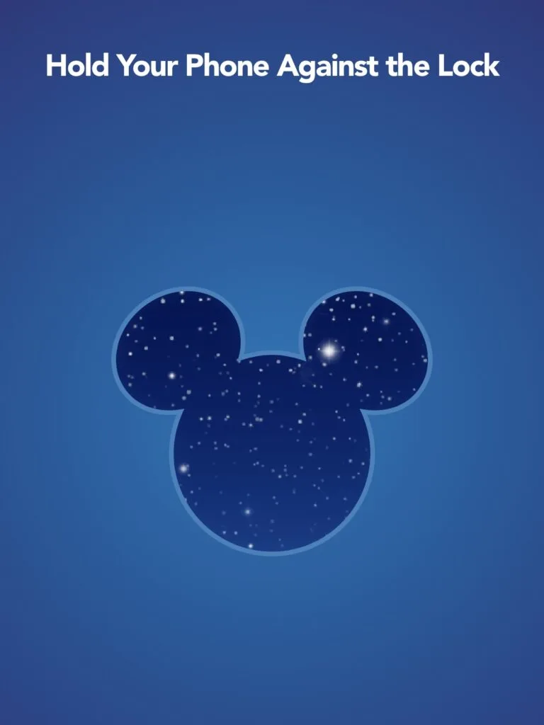 Room key for the Disneyland Hotel on the Disneyland app.