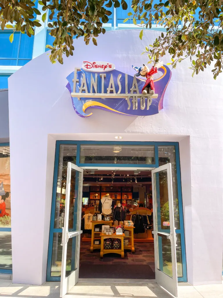 Outside entrance to Fantasia Gift Shop at the Disneyland Hotel.