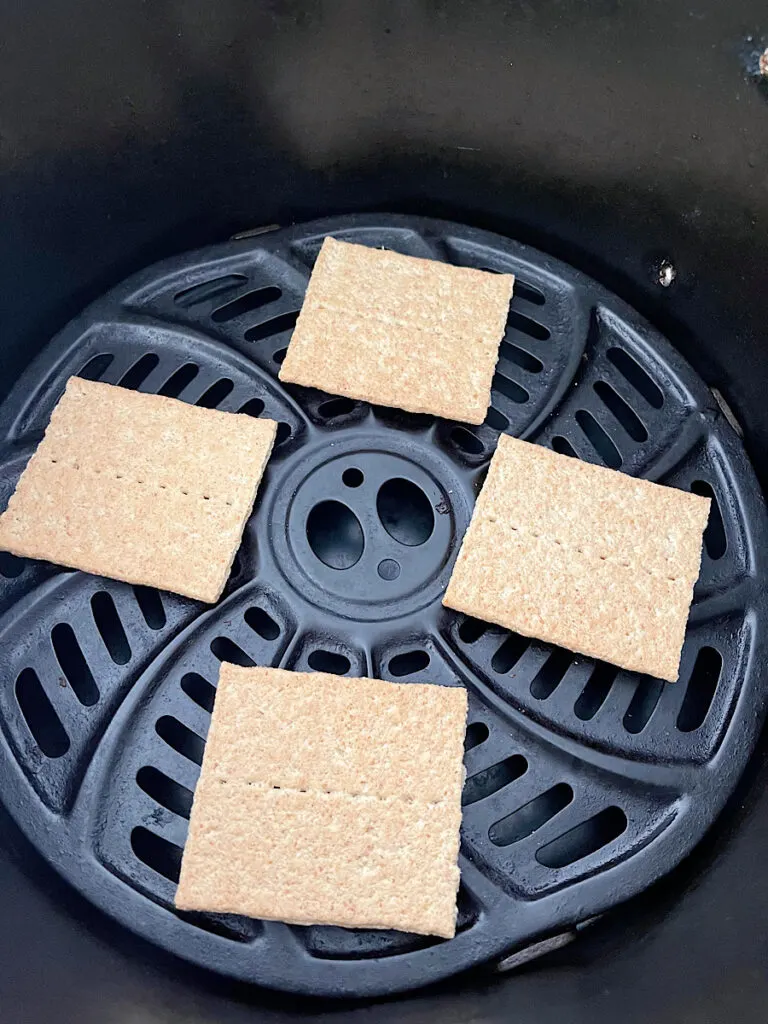 Place four graham cracker halves in the air fryer basket