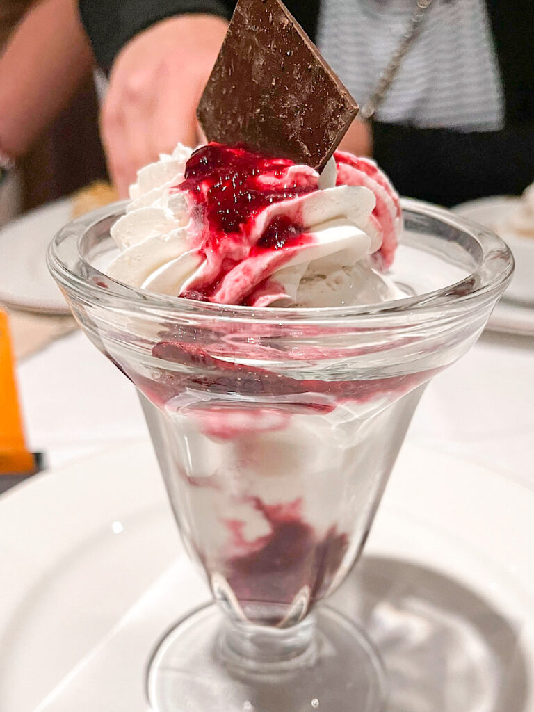 Rote Grutze Sundae from Rapunzel's Royal Table.